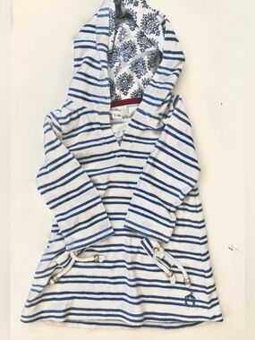 Cabana Life Blue & White Striped Hooded Tunic